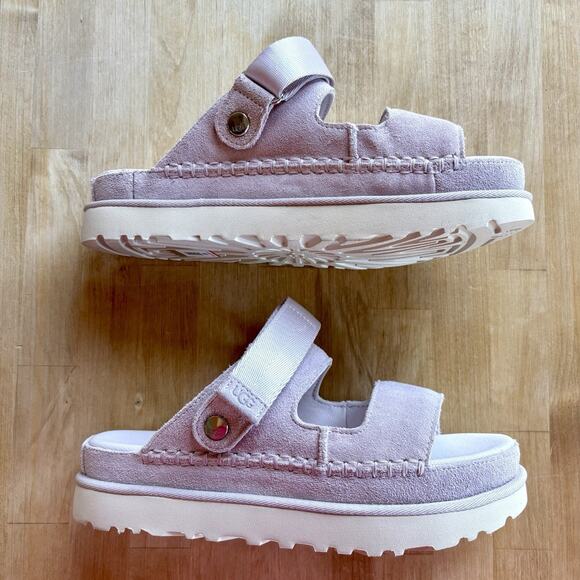 UGG Goldenstar Glide Slide Purple Bay Fog Platform Sandal Women's US size 10 NEW - Picture 9 of 12